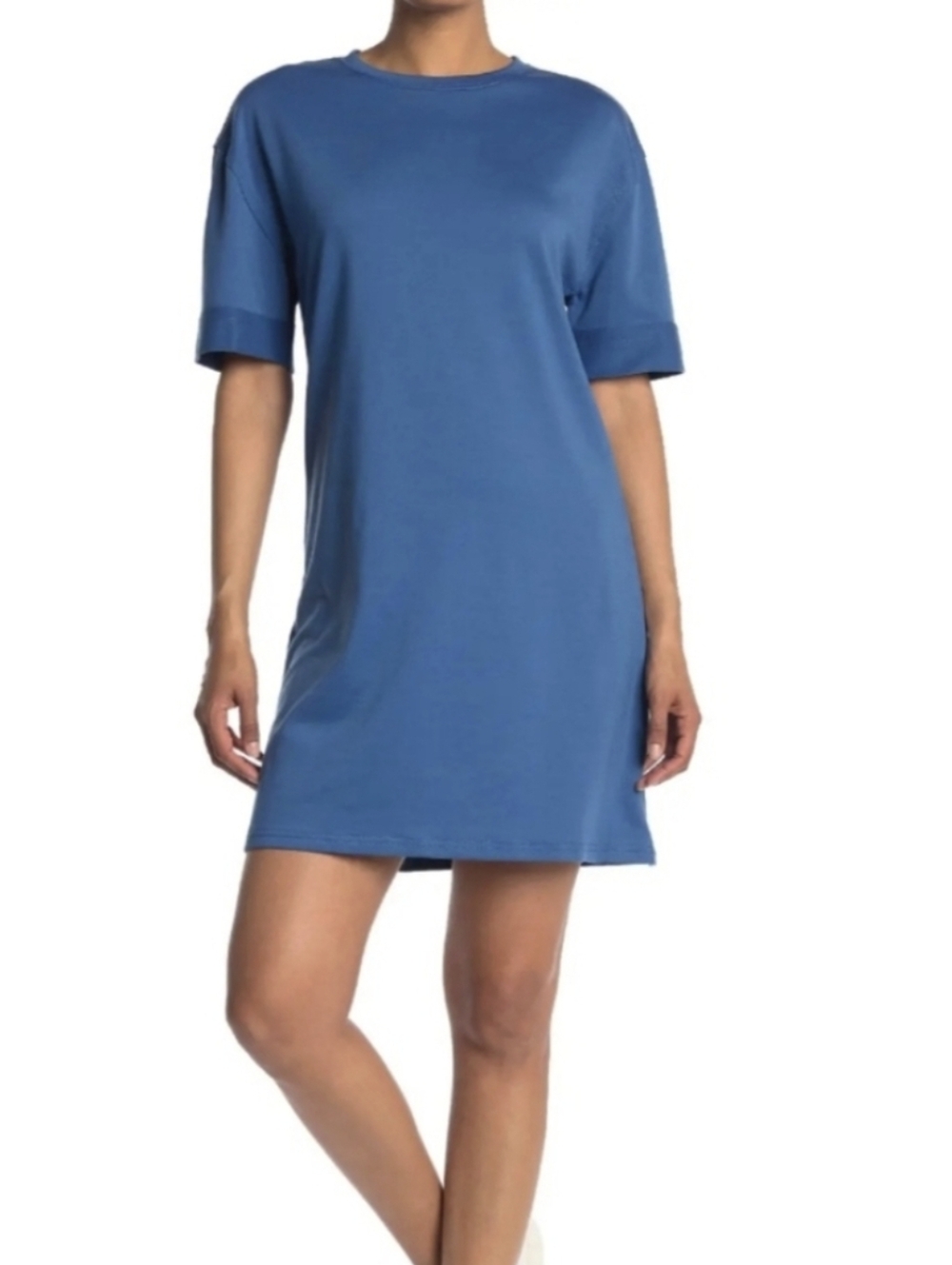 NWT Stitchdrop French Terry T-shirt Dress Blue